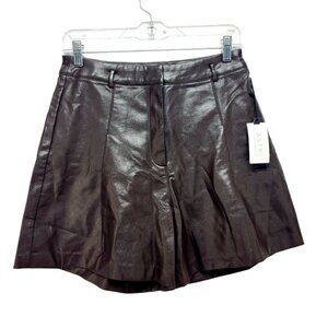 Faux Leather Brown High-Waisted Shorts Women ASTR The Label Size M